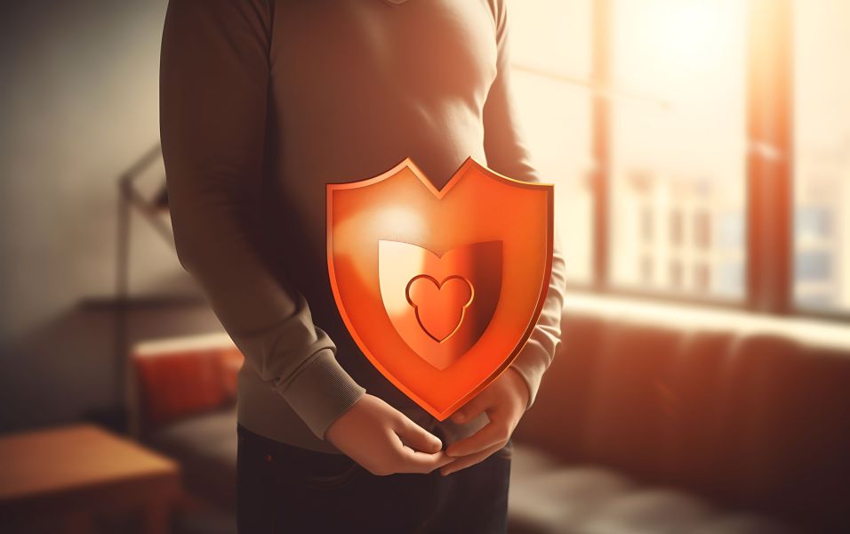 two-hand-holding-simple-shield-protect-validate-real-estate-concept