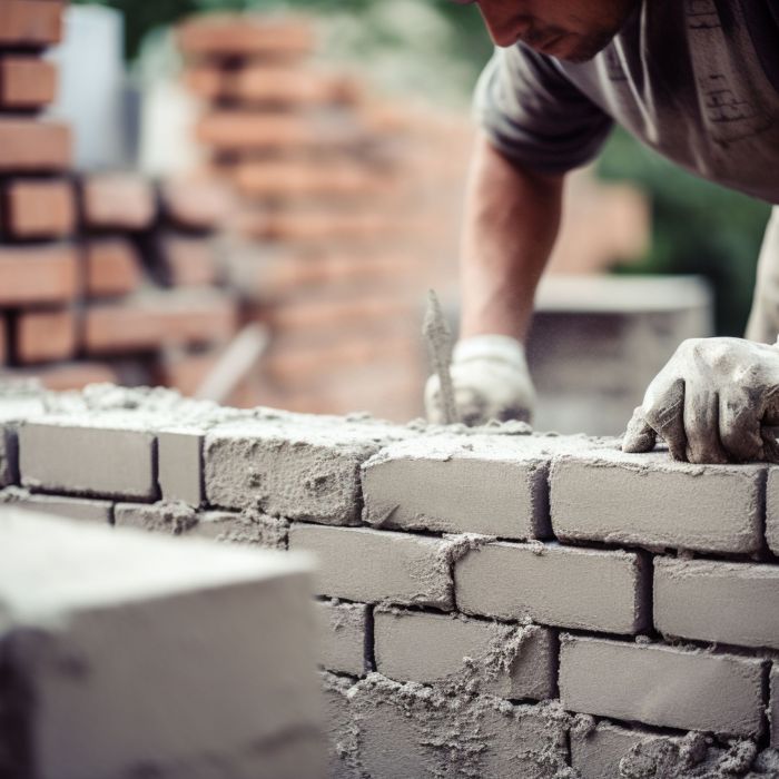 bricklayer-worker-installing-brick-masonry-exterior-wall-with-trowel-putty-knife